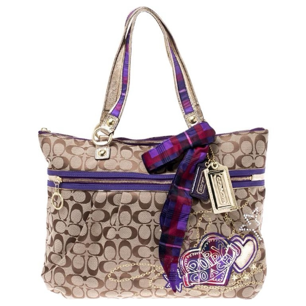 Coach Vintage Poppy Tartan Glam Tote Gently worn.